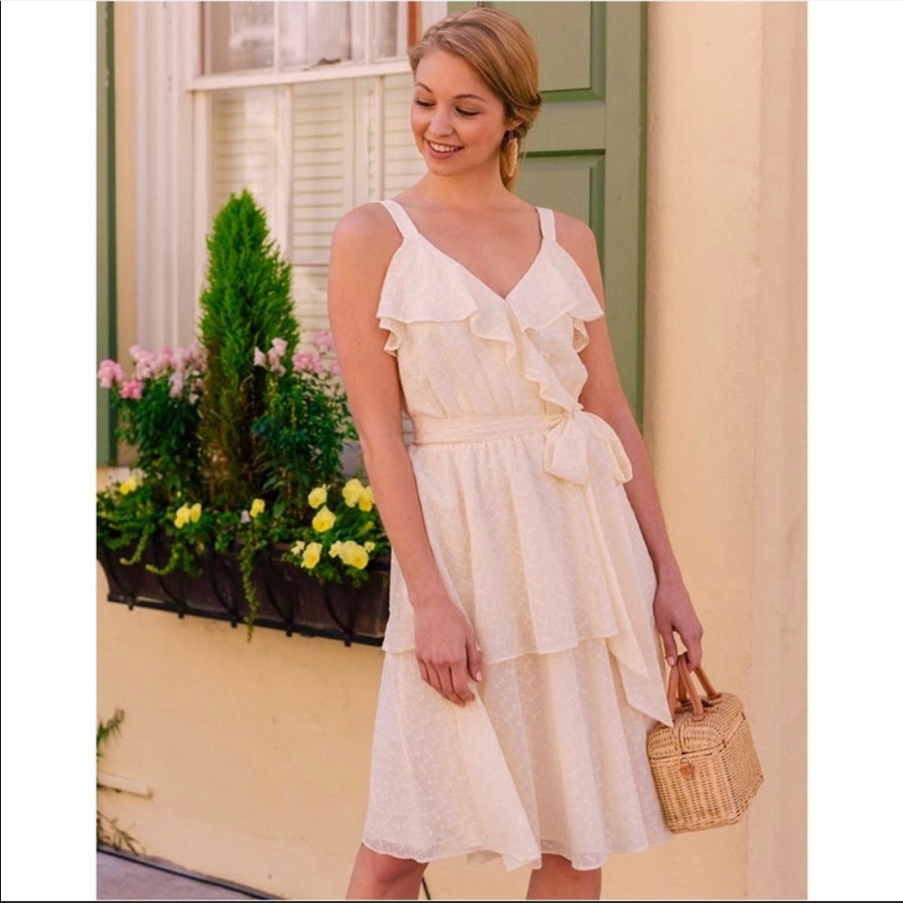 Gal meets Glam Helena Eyelet Dress Sunshine Ruffle